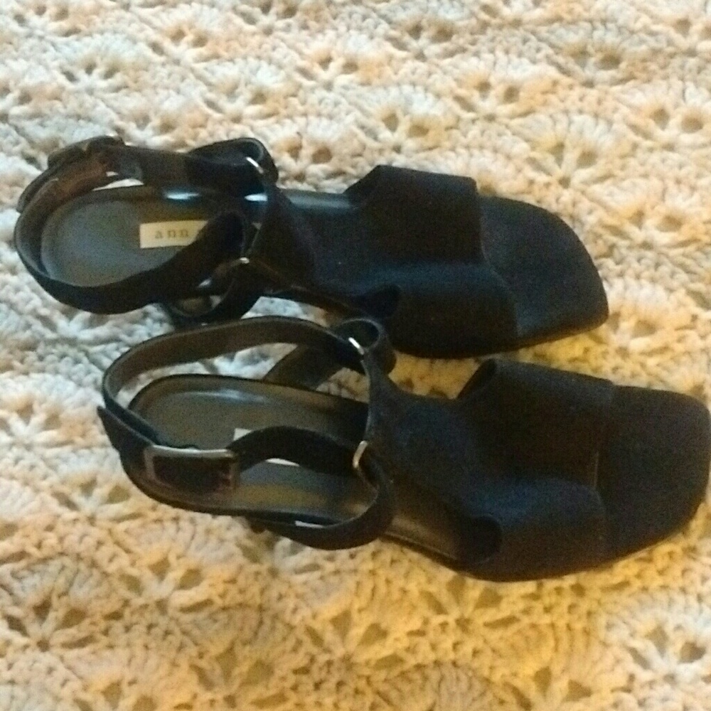 Ann Marino black suede heels